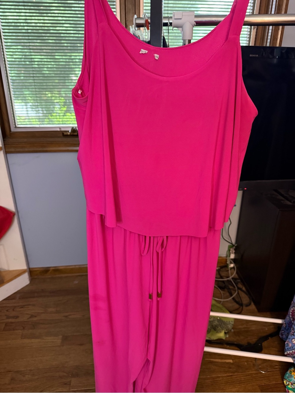 Women’s Hot Pink Sleeveless Jumpsuit Dress